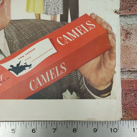 1950 Camel Cigarettes Vtg Magazine Print Ad Dad Holding Gift Carton Tobacco - Picture 9 of 12